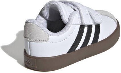 Adidas Sportswear VL Court 3.0 sneakers wit zwart beige Jongens Meisjes Suede 19