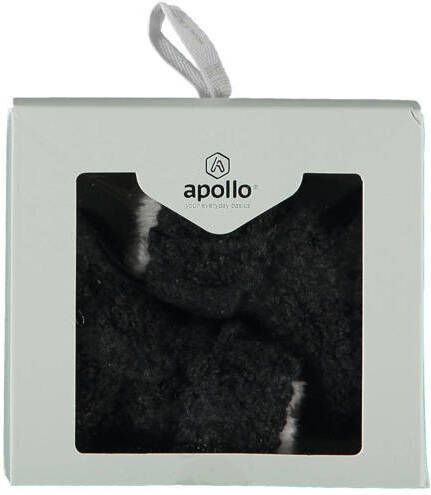 Apollo gebreide baby slofjes 0-3 mnd antraciet Grijs Jongens Meisjes Polyester 0-3 mnd