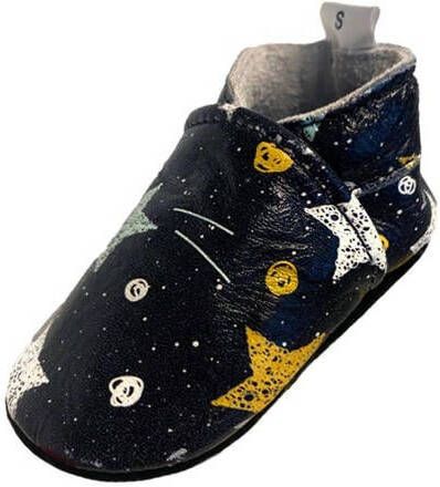 Babysteps Doodle Stars leren babyslofjes met sterrenprint zwart Leer 22 23 - Foto 2