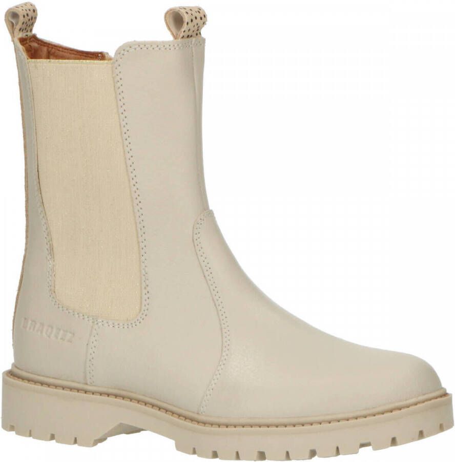 Braqeez 422774-602 Meisjes Chelsea Boots Beige Leer Ritssluiting - Foto 4