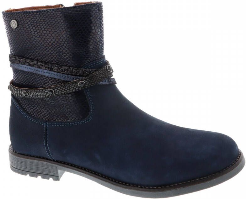 Braqeez Nadja Nova Meisjes Enkellaarsjes Blauw Nubuck Ritssluiting - Foto 2