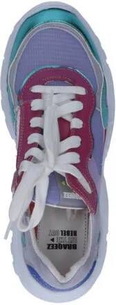 Braqeez leren sneakers paars turquoise Meisjes Leer Meerkleurig 33