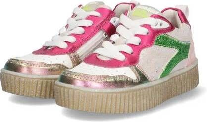 Braqeez leren sneakers roze groen Meisjes Leer Meerkleurig 28