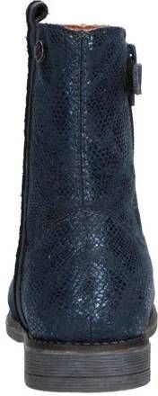 Braqeez Naomi Nova leren laarzen donkerblauw Meisjes Leer Panterprint 36 - Foto 3