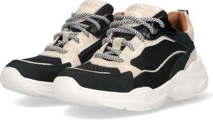 Braqeez River Run chunky leren sneakers zwart Meisjes Leer Meerkleurig 37
