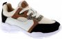 Braqeez Renee Run Meisjes Lage Sneakers Beige Multi Suède Veters - Thumbnail 3