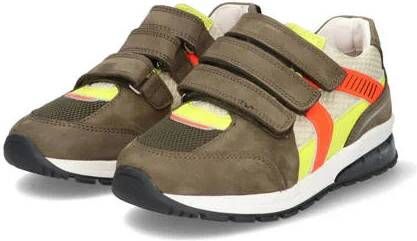 Braqeez 423465-569 Jongens Lage Sneakers Groen Geel Oranje Nubuck Klittenband - Foto 2