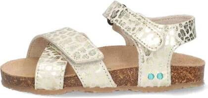 BunniesJR Bibi Beach sandalen met panterprint champagne Wit Meisjes Imitatieleer 29