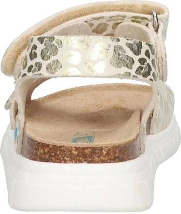 BunniesJR Britt Beach sandalen met panterprint champagne Wit Meisjes Imitatieleer 25