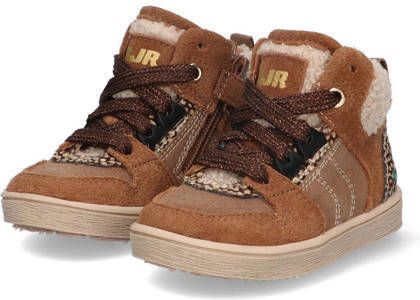 Bunnies Pascal Pit suède veterboots cognac Bruin Meisjes Suede Meerkleurig 20