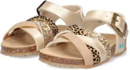 BunniesJR Becky Beach Meisjes Platte Sandalen Goud Goud Print Imitatieleer Gesp