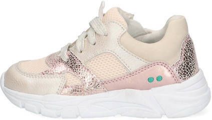 BunniesJR 224341-596 Meisjes Lage Sneakers Zilver Wit Roze Imitatieleer Leer Veters - Foto 4