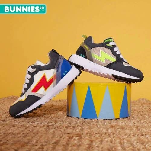 BunniesJR Stevie Sprint leren sneakers donkerblauw multi Jongens Leer Meerkleurig 27 - Foto 3