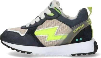 BunniesJR Stevie Sprint leren sneakers donkerblauw beige Jongens Leer Meerkleurig 26