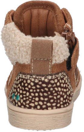BunniesJR Pascal Pit suède veterboots cognac Bruin Jongens Suede Meerkleurig 22