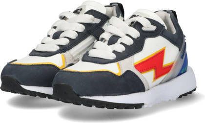 BunniesJR Stevie Sprint leren sneakers donkerblauw multi Jongens Leer Meerkleurig 24