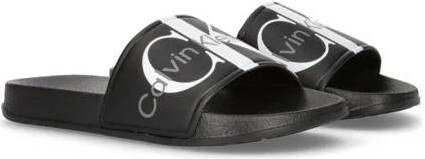 Calvin Klein badslippers zwart Jongens Meisjes Rubber Logo 26