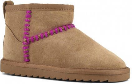 Colors of California suède enkelboots camel Bruin Meisjes Suede Meerkleurig 28