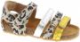 Develab leren sandalen met panterprint beige geel Leer Panterprint 26 - Thumbnail 3