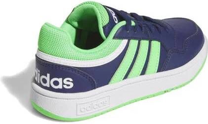 Adidas Originals Hoops 3.0 sneakers donkerblauw groen Jongens Meisjes Imitatieleer 35 1 2