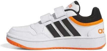 Adidas Originals Hoops 3.0 sneakers wit zwart oranje Jongens Meisjes Imitatieleer 34