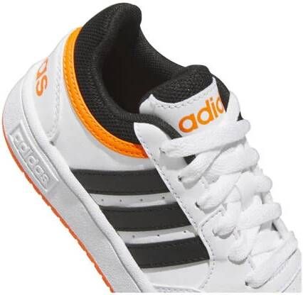 Adidas Originals Hoops 3.0 sneakers wit zwart oranje Jongens Meisjes Imitatieleer 36