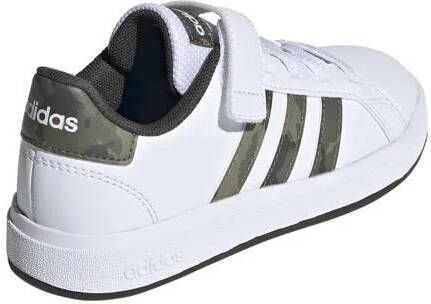 Adidas Sportswear Grand Court 2.0 EL sneakers wit olijfgroen donkergroen Jongens Meisjes Imitatieleer 29