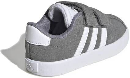 Adidas Sportswear VL Court 3.0 sneakers donkergrijs wit Jongens Meisjes Suede 26