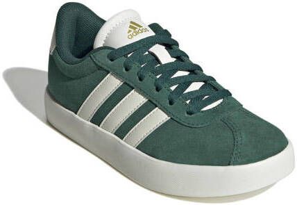 Adidas Sportswear VL Court 3.0 sneakers donkergroen wit Jongens Meisjes Suede 28