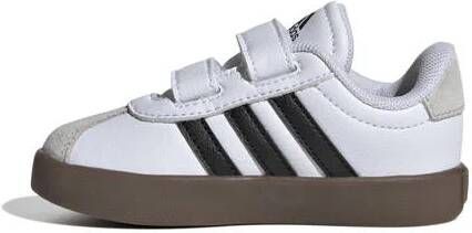 Adidas Sportswear VL Court 3.0 sneakers wit zwart beige Jongens Meisjes Suede 19