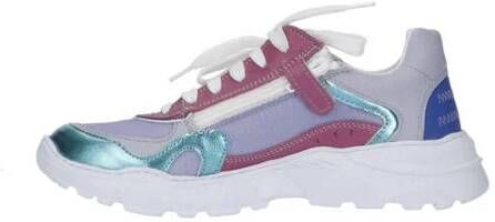 Braqeez leren sneakers paars turquoise Meisjes Leer Meerkleurig 33