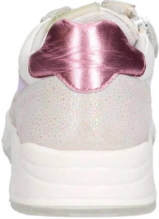 Braqeez leren sneakers wit lila Meisjes Leer Meerkleurig 33