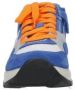 Braqeez 424263-423 Jongens Lage Sneakers Blauw Wit Oranje Grijs Suède Imitatieleer Veters - Thumbnail 4