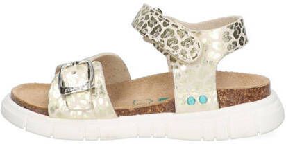 BunniesJR Britt Beach sandalen met panterprint champagne Wit Meisjes Imitatieleer 25