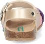 BunniesJR Becky Beach Meisjes Platte Sandalen Goud Paars Roze Print Imitatieleer Gesp - Thumbnail 4