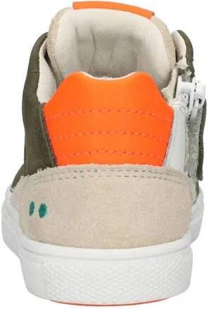 BunniesJR Loran Louw leren sneakers groen oranje Jongens Leer Meerkleurig 22