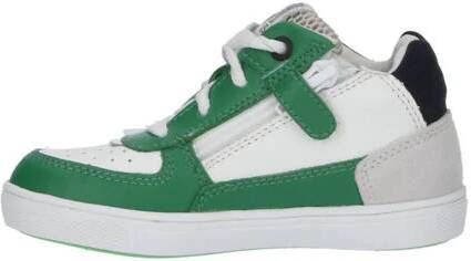 BunniesJR Loran Louw leren sneakers groen wit Jongens Leer Meerkleurig 28