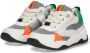 BunniesJR Bunnies JR 223374-600 Jongens Lage Sneakers Wit Grijs Groen Oranje Leer Veter - Thumbnail 6