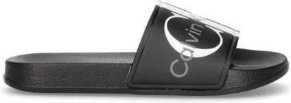 Calvin Klein badslippers zwart Rubber Logo 37 - Foto 3