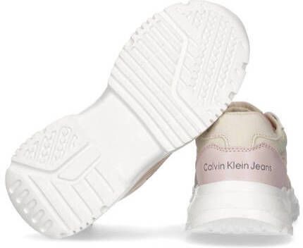 Calvin Klein chunky sneakers beige lichtroze Meisjes Imitatieleer Meerkleurig 28