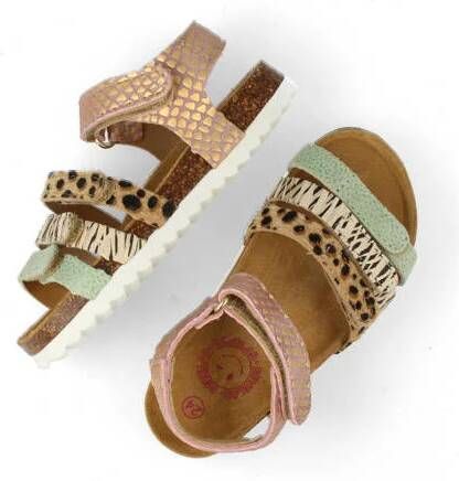 Develab leren sandalen oudroze Meisjes Leer Meerkleurig 34