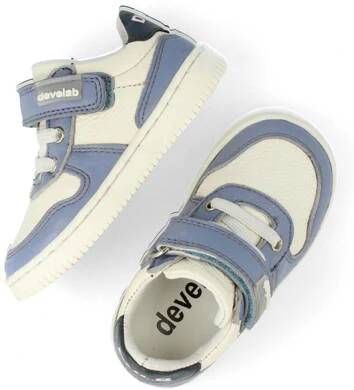 Develab leren sneakers blauw wit Jongens Leer Meerkleurig 26