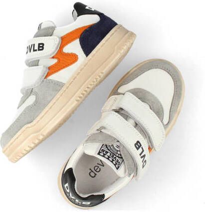 Develab leren sneakers wit oranje blauw Jongens Leer Meerkleurig 26