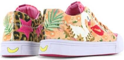 Go Banana's Swan sneakers zalm multi Oranje Meisjes Textiel Dierenprint 22