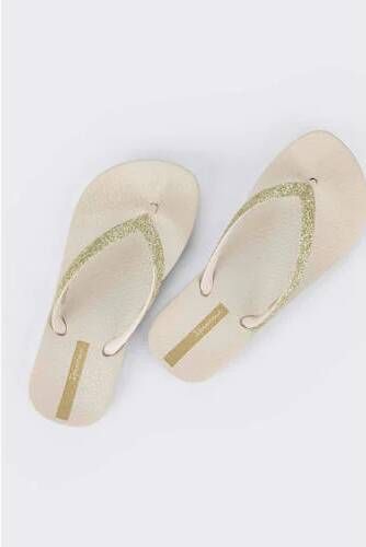 Ipanema Anatomic Lolita teenslippers met glitters beige goud Meisjes Rubber 25 26