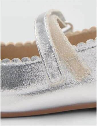 Mango Kids ballerina's zilver Meisjes Imitatieleer Effen 27