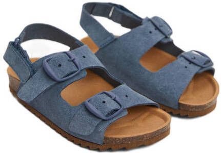 Mango Kids leren sandalen blauw Jongens Leer Effen 21(12 8cm)