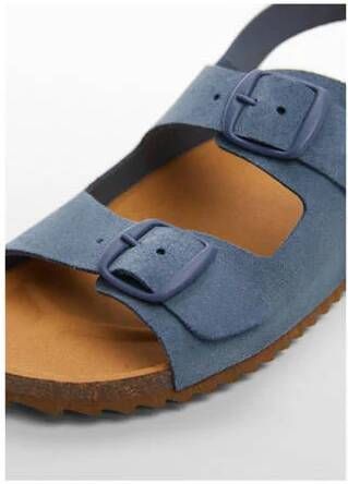 Mango Kids leren sandalen blauw Jongens Meisjes Leer Effen 29