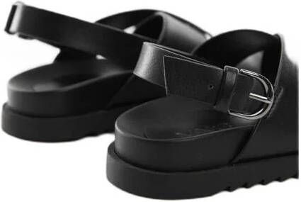 Mango Kids sandalen zwart Meisjes Imitatieleer 25