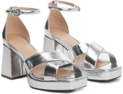 Mango sandalettes zilver Dames Imitatieleer 39 | Sandalette van